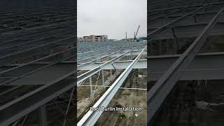 Steel Structure Roof C Purlin Installation [upl. by Leon]