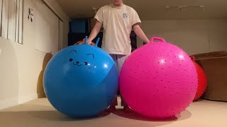 Neko Hopurr ball vs giant pink knobby hopper ball late valentines edition [upl. by Kerrin]