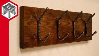 Coat amp Hat Rack Made with Rebar amp Barn Wood [upl. by Ilsa]