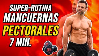 ➤ RUTINA de PECHO con MANCUERNAS  Pectorales en casa 🏠 7 Min [upl. by Adnar385]