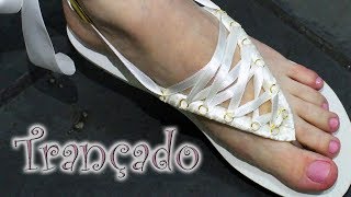 Chinelo decorado Havaianas com fita de cetim [upl. by Feer]