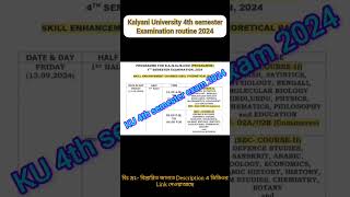 Kalyani University 4th semester examination schedule 2024kalyaniuniversityexam 4thsememster [upl. by Sivram171]