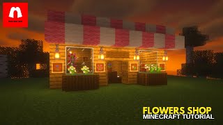 How to build a shop with flowers MINECRAFT TUTORIAL [upl. by Eniowtna614]