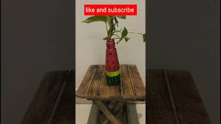 glass bottle makeover 🍉🍉 artpaintingviraldiyartistartimpactglasspaintingmakeoverwatermelon [upl. by Idalina]