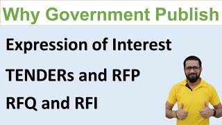 Why Government Publish Tender RFP RFI EOI and RFQ  Government Publish tender  SumitK Rathi [upl. by Ardel]