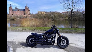 HarleyDavidson Fat Bob 114 Dr Jekill amp Mr Hyde Auspuff  custom Heckumbau [upl. by Yrellam]