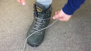 How to tie hiking boots foot lock down lacing [upl. by Jillana]