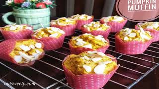 RESEP MUFFIN LABU LEMBUT TIDAK SERET PUMPKIN MUFFIN [upl. by Hnilym]