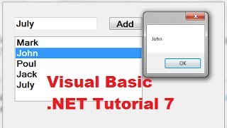 Visual Basic NET Tutorial 7  How to use a Listbox in VBNET [upl. by Nanam]