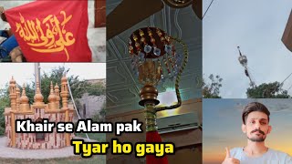 Decorating Alam e Ghazi Abbas  Fun and Poetry  vlog alam [upl. by Ellahcim]