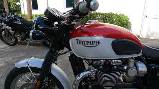 2020 Triumph Bonneville Bud Ekins T120 In Red amp Snowdonia White Walk Around Video At Euro Cycles [upl. by Ahseekan]