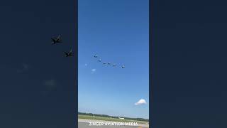 The USAF thunderbirds arriving at Dover AFB for their 2022 airshow aviation shorts aircraft [upl. by Lavona527]