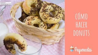 DONUTS CASEROS  RECETA FÁCIL  PEQUERECETAS [upl. by Danete384]