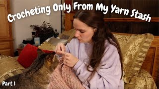 Crocheting Only Using My Yarn Stash [upl. by Suivatnom513]