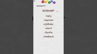 Synonyms of ANSWER arcbrainsparks englishvocabulary english [upl. by Allez]