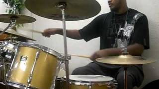 Jonathan Nelson playing the drums at church [upl. by Ahsinotna588]