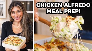 This HACK will cut your calories in HALF Chicken Alfredo Meal Prep I High Protein amp Low Carb [upl. by Nerb]