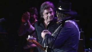 Johnny Cash amp Waylon Jennings  Folsom Prison Blues Live at Farm Aid 1985 [upl. by Enaxor]