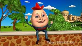 Humpty Dumpty  3D Animation English Nursery Rhyme songs For Children with Lyrics [upl. by Rotkiv]