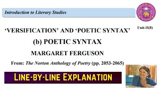 Versification and Poetic Syntax b Poetic Syntax Margaret Ferguson The Norton Anthology of Poetry [upl. by Aivatnuhs]