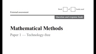 QCAA 2020 Maths Methods external exam paper 1 short Response Part 2 [upl. by Storfer]