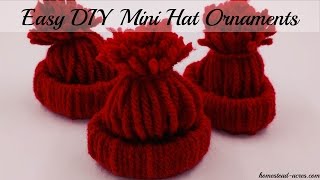 How To Make A Mini Hat Christmas Ornament  Easy Farmhouse Style Christmas Hat Decorations [upl. by Reteip]