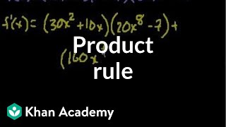 Product rule  Taking derivatives  Differential Calculus  Khan Academy [upl. by Der]