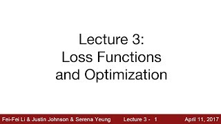 Lecture 3  Loss Functions and Optimization [upl. by Ais387]