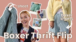 How To Sew Your Own Boxer Shorts  Thrift Flip  Sewing Tutorial [upl. by Ellerred]