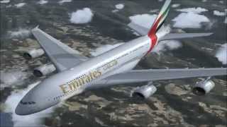 Flight Simulator X  Vol DubaïParis en Airbus A380800 Emirates  FSX HD [upl. by Merwin]