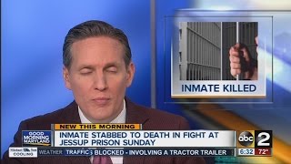 Inmate stabbed to death at Jessup prison [upl. by Noxas]