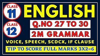 12th amp 11th English Important Questions  2 Mark Grammar  QNo 27 to 30  How to score Full Marks [upl. by Llohcin]