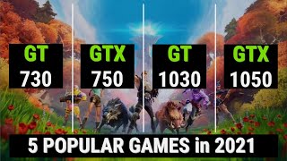 GeForce GT 730 vs GTX 750 vs GT 1030 vs GTX 1050  CSGO  MC  WoT  GTAV  FORTNITE in 2021 [upl. by Gregorio]