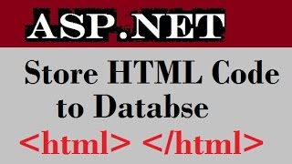 store html tags to database in asp net [upl. by Oinotla113]