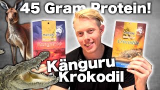 Provar Äta Exotiskt Kött Krokodil amp Känguru 45 gram protein [upl. by Mortie89]