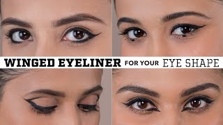 Winged Eyeliner For Your Eye Shape  Hooded Deep Set Almond Downturned amp Round Eyes [upl. by Hun]