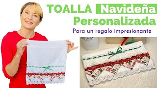 TOALLA NAVIDEÑA PERSONALIZADA  Un Regalo Perfecto para Navidad 🎄☃️🎁 [upl. by Aihsoek]