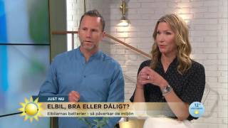 Nackdelarna med elbilen quotFör klimatet spelar det ingen större rollquot  Nyhetsmorgon TV4 [upl. by Perpetua481]