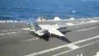 F14 Carrier Trap Landing  Persian Gulf OEF USS JFK CV67 [upl. by Ydoc652]