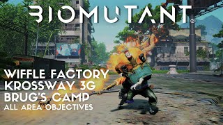 BIOMUTANT  Wiffle Factory  Krossway 3G  Brugs Camp All Area Objectives Xbox Series XS [upl. by Htidirrem]