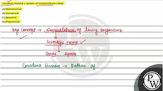 Linnaeus evolved a system of nomenclature called [upl. by Eninahs]