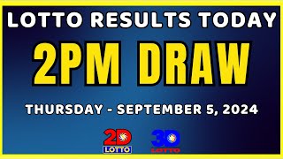 Lotto Result Today 2PM Draw September 5 2024 Thursday Ez2 2D  Swertres 3D Lotto [upl. by Pasol]