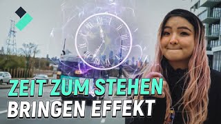 Zeit zum Stehen bringen Effekt Wondershare Filmora 12 Tutorial [upl. by Arhas]