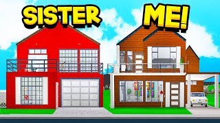 SISTER Vs BROTHER BLOXBURG 10X10 HOUSE BUILD OFF Roblox [upl. by Faires659]