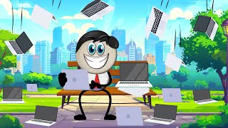 What if it Rained Laptops  more videos  aumsum kids children cartoon whatif [upl. by Lyrpa]