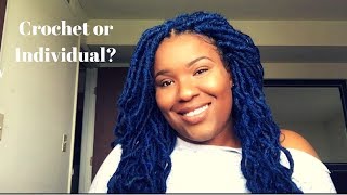 How to crochet faux locs Blue Faux LocsBeginner [upl. by Angil212]