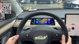 Test EVKEY 966 inch Model 3 Y Digital Dashboard for 2023 Tesla Review Aliexpress [upl. by Enirahtac]