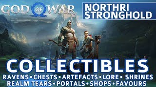 God of War  Northri Stronghold All Collectible Locations Ravens Chests Artefacts Shrines [upl. by Tnek403]