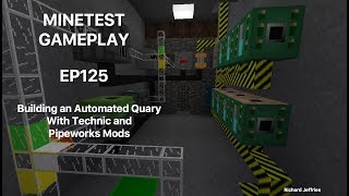 Minetest Gameplay EP125 Building an Automated Quary with Technic and Pipeworks Tutorial [upl. by Tung]