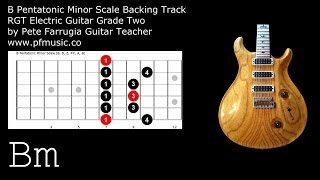 Guitar Backing Track B Pentatonic Minor Scale  Grade Two [upl. by Brunella673]